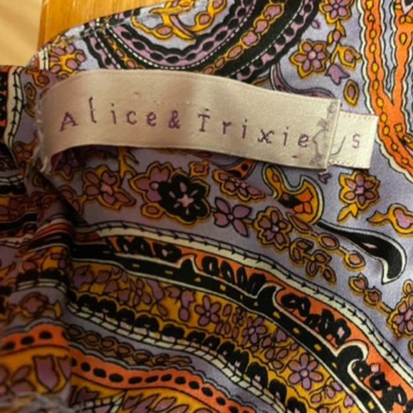 Alice and Trixie Paisley Print Silk Halher Mini Dress Size Small - Picture 6 of 7